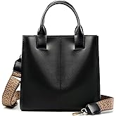 MFFOR Work Tote Bags for Women, Genuine Leather Shoulder Handbags Teacher Bag, Crossbody Purse with 2 Adjustable Straps