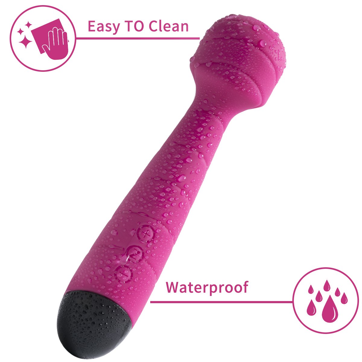 Vibromasseur Clitoridien En Silicone Stimulateur Wand Sans Fil Massager Ultra Puissant Avec 25 Fréquences