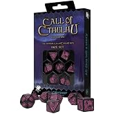 Q-Workshop Call of Cthulhu 7E: Black &amp; Magenta Dice Set (QWOCTR3P)