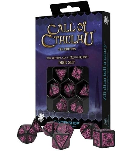 Dados Llamada de Cthulhu Abyssal & white - Spike and Freak Dados Llamada de Cthulhu Abyssal & white - Spike and Freak