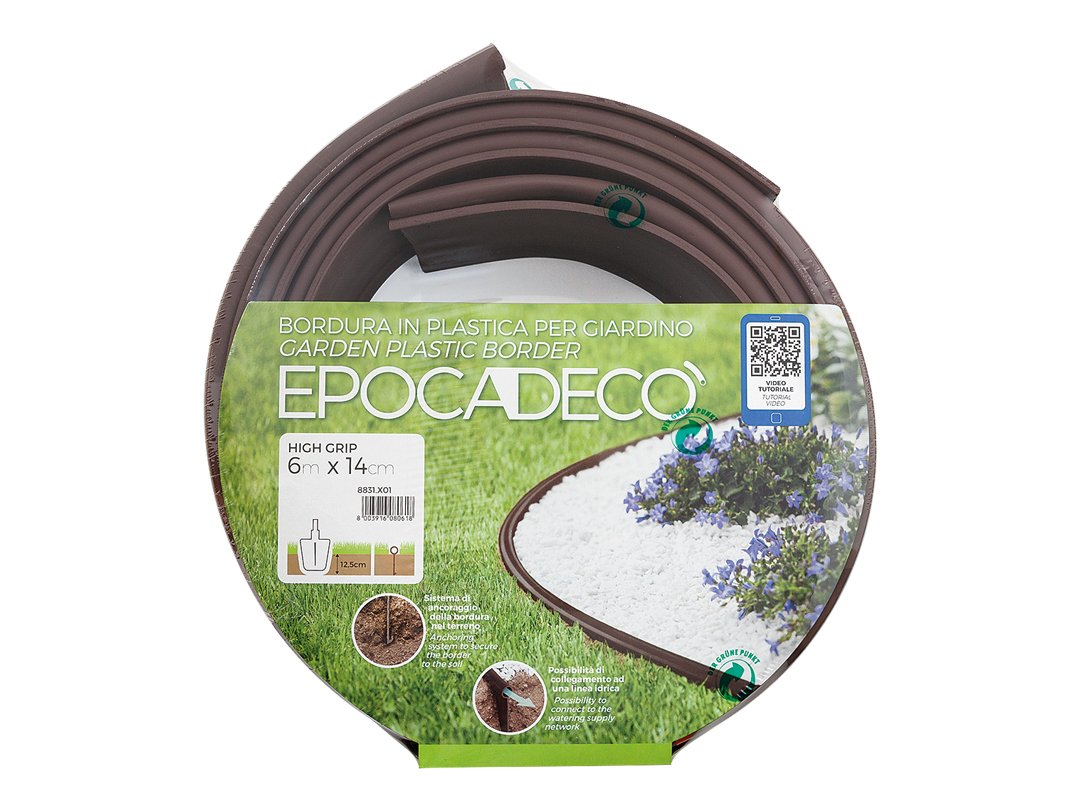 Epoca 8831.X01 High Grip Plastic Border, Brown, 30x30x30 cm