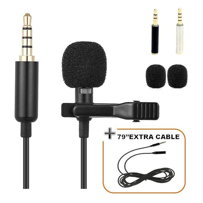 Samje Professional Mini Lavalier Revers Externes Mikrofon Omnidirektionales Mikrofon Kondensatormikrofon Clip On für Apple iP