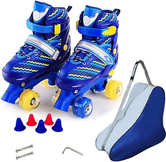 Roller Skates, Adjustable Rollerblades, Double Row 4 Wheels For Kids