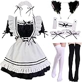 KIDYBELL Japanese Anime Cosplay Maid Outfit Dress Cute Halloween Makeup Cosplay Costume for Girls Women