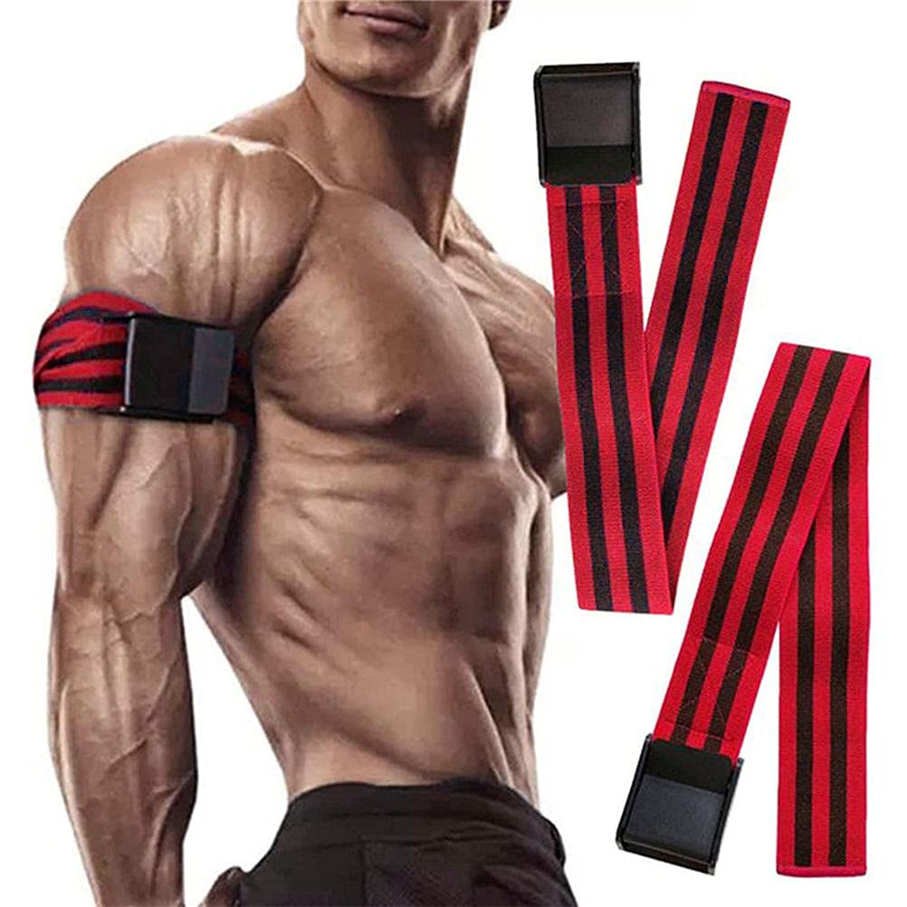 Yolluu 2PC Occlusion Training Bands, Blood Restriction Bands, Occlusion Training Arms Legs Bands,Occlusion Cuffs Optimized for Quads,Hamstrings Calves Anywhere Fitness Bands