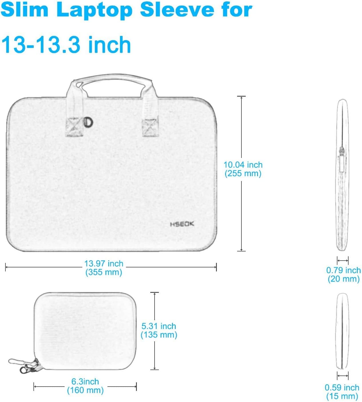 Laptop Sleeve Elastic Neoprene Case Compatible with 13-14 inch MacBook Air/Pro M1 M2, XPS 13, Surface Laptop 13.5" - Image 3