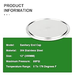 TAISHER 1PCS 304 Stainless Steel 12" Tube OD