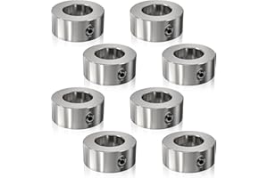 ZIHVFZU 8-Pack 5/8" Bore Zinc Plated Carbon Steel Shaft Collars - Heavy Duty Set Screw Style with 1-1/8" OD & 1/2" Width - for Machinery, Automotive, Lawn Tractors & Industrial Applications