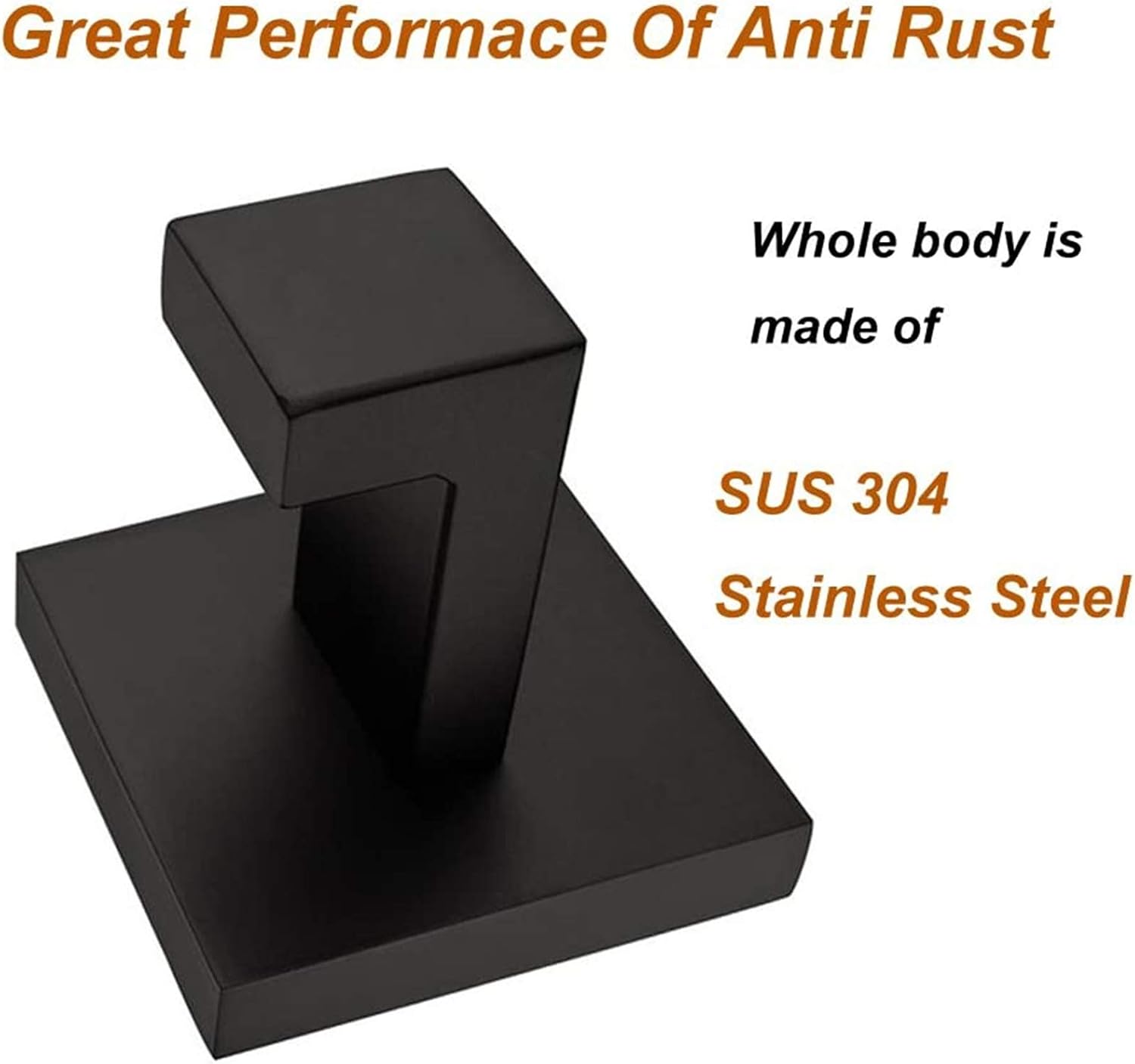 Nolimas 2 Pack Matte Black Towel Hook Stainless Steel Bathroom Rustproof Clothes Towel Coat Hook Wall Mounted Square Toilet Kitchen Heavy Duty Door Hanger: Home & Kitchen