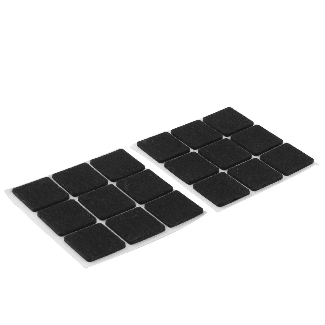 sourcing map Furniture Pads Square 25 x 25mm 18pcs Self-stick Non-slip Anti-scratch Felt Pads Floors Protector Black