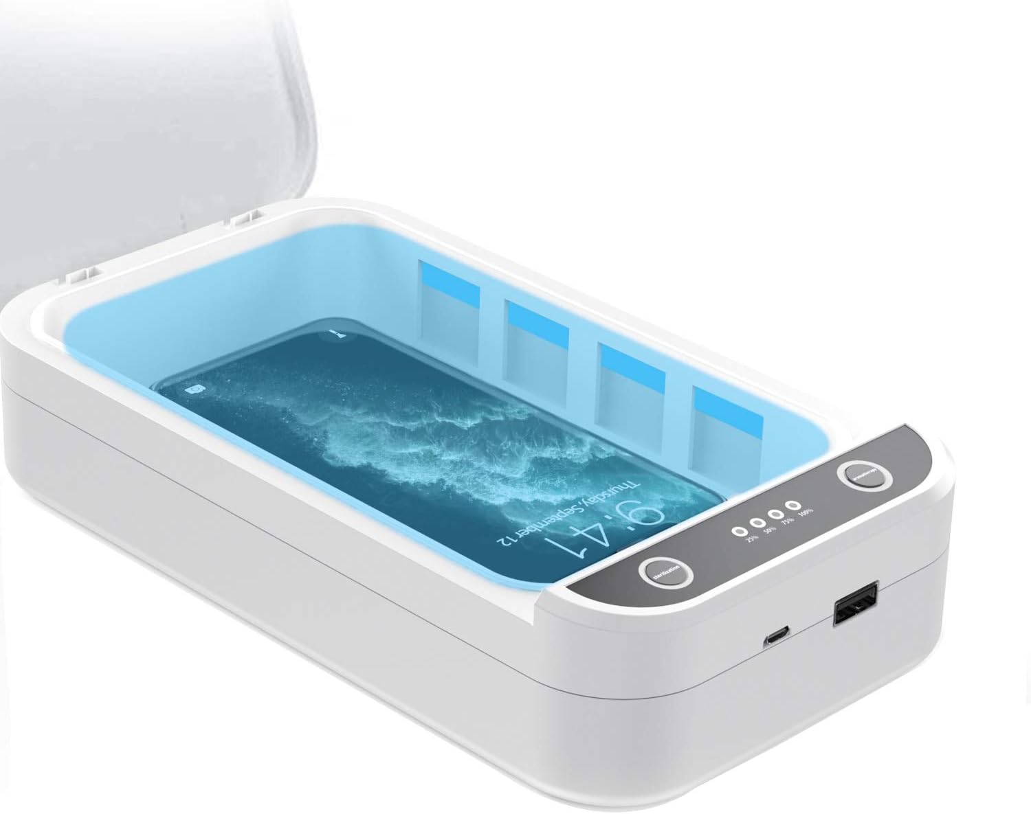 UV Phone Sanitizer Portable UV Light Cell Phone Sterilizer Cleaner Box for Android Smartphones Jewelry Watch Mask Credit Card