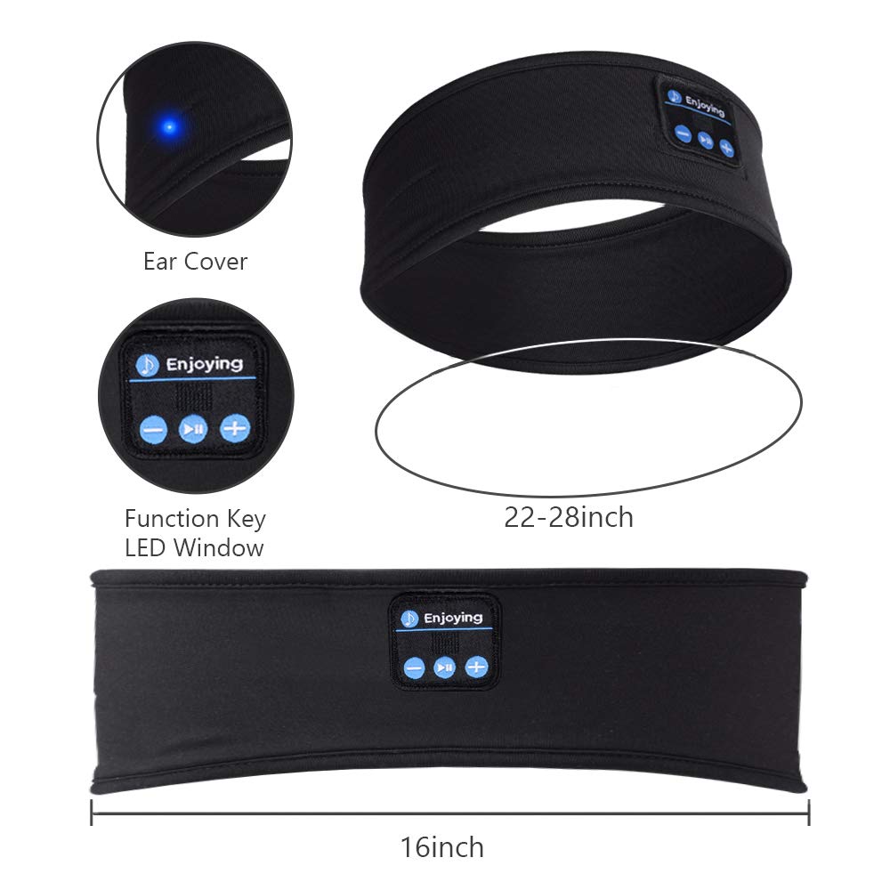 Sleep Headphones Bluetooth Headband,Upgrage Soft Sleeping Wireless Music Sport Headbands, Long