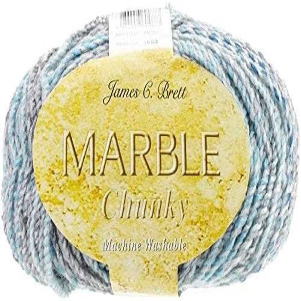 James C Brett Marble Chunky Yarn – 200g Ball of Supersoft Acrylic Knitting & Crochet Wool – Create Fast, Cosy Garments with a Beautiful Marbled Effect (Spring Water)