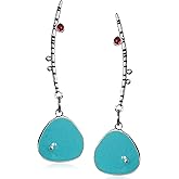 unixmoment Bohemian Bronze Enamel Flower Dangle Drop Earrings Retro Ethnic Geometry Hook Earrings For Women