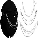 3 Pieces Jeans Chains Wallet Chain Pants Chain, Silver Pocket Chain Hip Hop Rock Chains Punk Gothic Metal Belt Chain Biker Trouser Chain Accessory Jewelry Gift for Men/Women (Style C)