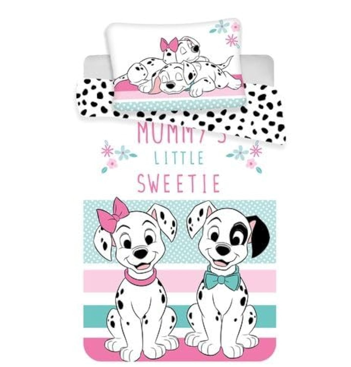 Jerry Fabrics F - Baby Bedding Set – 101 Dalmatians – 2 Pieces – Child – Duvet Cover – Reversible – 100 x 135 cm – Pillowcase – 40 x 60 cm Bedding – 100% Cotton