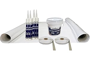 CLASSACUSTOMS Class A Customs EPDM Kit | 8.5 ft Wide X 15 ft Long | RV Rubber Roof Kit | RV Camper Trailer Rubber Roof Repair | Membrane Glue and Caulk