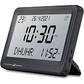 OUD Bukhoor Azan Clock, Automatic Worldwide Digital 8 Azan Prayer Sounds Muslim Prayer Clock for USA Home Decor (Black)