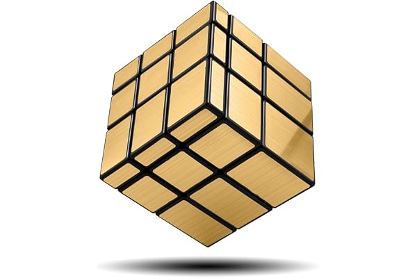 D-FantiX Mirror Cube 3x3 Speed Cube Gold Mirror Blocks Cube 3x3x3 Different Shapes Puzzle Cube Toys for Kids Adult