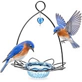 Birds Choice Bluebird Hanging Feeder Flower Shape | 3oz, Blue | Petite Hanging Cup Bluebird Feeder for Mealworms and Dried Fruit, Simple to Fill and Rinse Clean