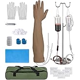 Ultrassist Phlebotomy Practice Arm Kit Dark Skin, IV Arm for Nursing Practice with Carrying Bag, Fake Arm with Fake Blood for Phlebotomy