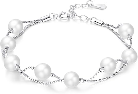 Bracelet Perles Avec Croix Rose Argenté - Pour Poupée Reborn - Neuf