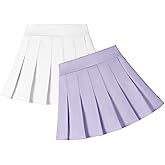 Dalukit 2 Pack Toddler Baby Girls Pleated Skirt Baby Girls Uniform Skirt Built in Shorts Tennis Casual Skorts for Little Kid