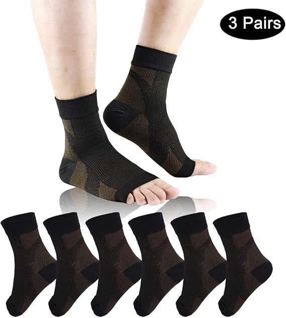 Plantar Fasciitis Foot Compression Socks ACODQR 3 Pairs Elasticity Foot Sleeves for