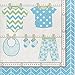 Blue Boy Baby Shower Party Supplies Bundle Pack for 16 - Plates, Napkins and Table Cover (Plus Party Planning Checklist by Mikes Super Store) (Boy Blue)