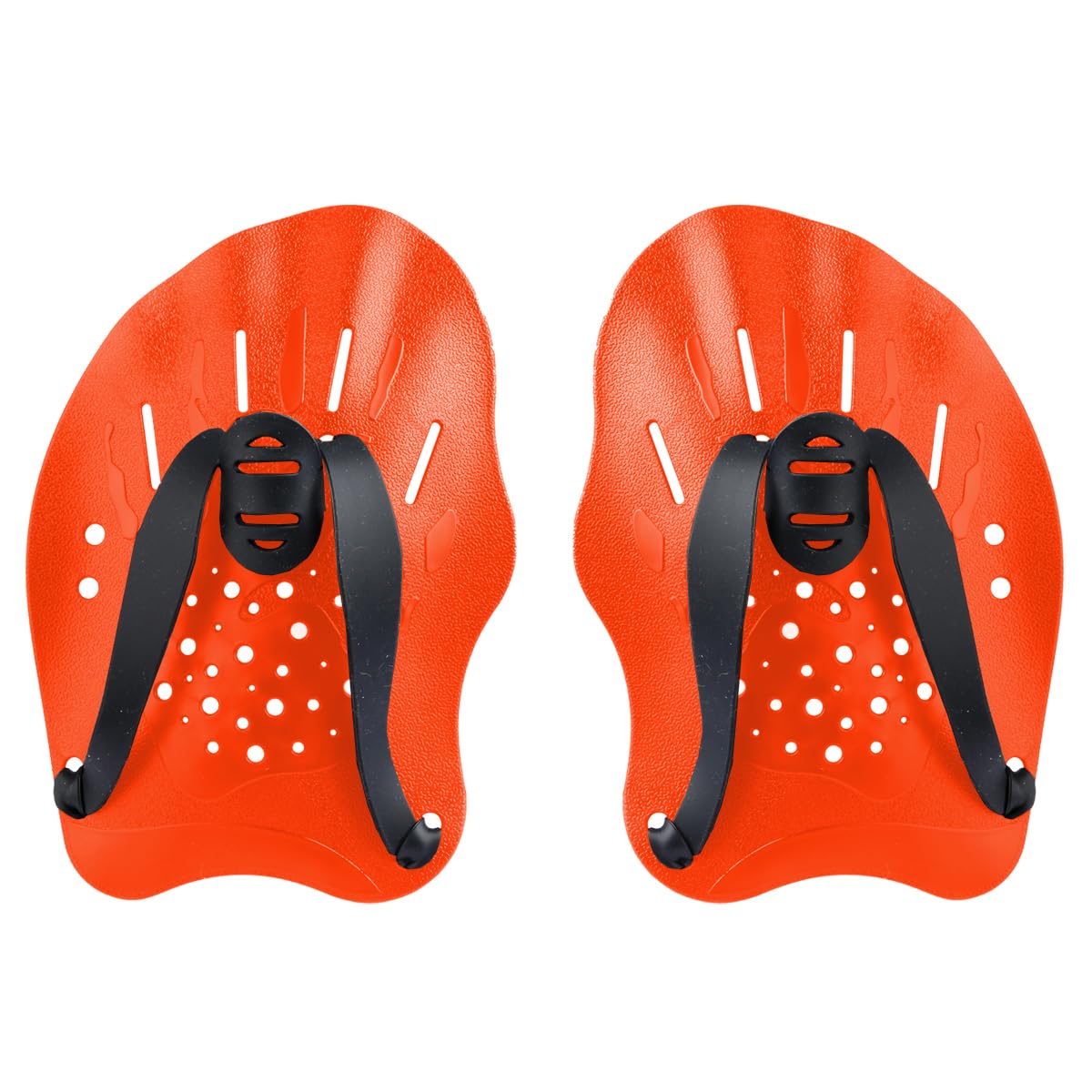 Thyonta 1 Pair Swim Paddle - 2 PCS Hand Paddles for Swimming Training with Adjustable Straps Water Gloves to Help Upper Body Resistance For Novice And Professional Use For Adults Kids Unisex(Orange)
