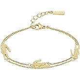 Lacoste Crocodile - Cord and Chain Bracelet for Women - Stainless Steel Jewelry, Adjustable Design - Iconic Style, Striking Collection - Gift for Her
