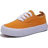OPOEE White Boys and Girls Low Top Sports Shoes Lace up Canvas Children's Shoes Comfortable and Lightweight Skateboarding Shoes Toddler Shoes