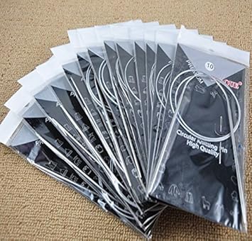 Losuya 11 x Edelstahl Rundstricknadeln Häkelnadeln Weave Set Home Use