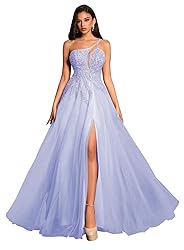 Women‘s Lavender A Line Prom Dresses Formal Long