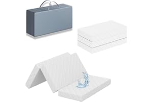 pareler bear 2“ Trifold 38"x26" Mini Crib Mattress Topper, Waterproof Breathable Soft Cover, Portable Mini Mattress Pad with Carry Bag, High Density Medium Firm Foam