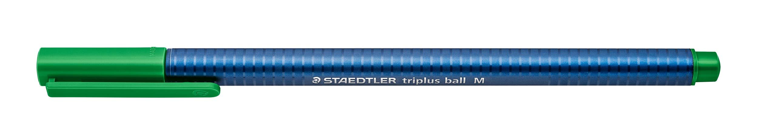 STAEDTLER Triplus Ball 437 M-5 VE Ballpoint Pen Ergonomic Triangular Shaft Line Width M Green Smudge-proof Cardboard Case with 10 Ballpoint Pens