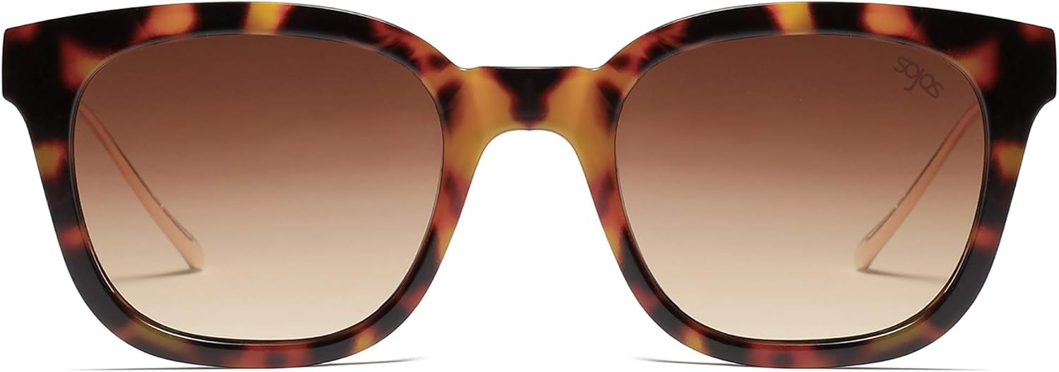 SOJOS Classic Square Polarized Sunglasses Unisex UV400 Mirrored Glasses SJ2050 with Tortoise Frame/Gradient Brown Lens: Shoes