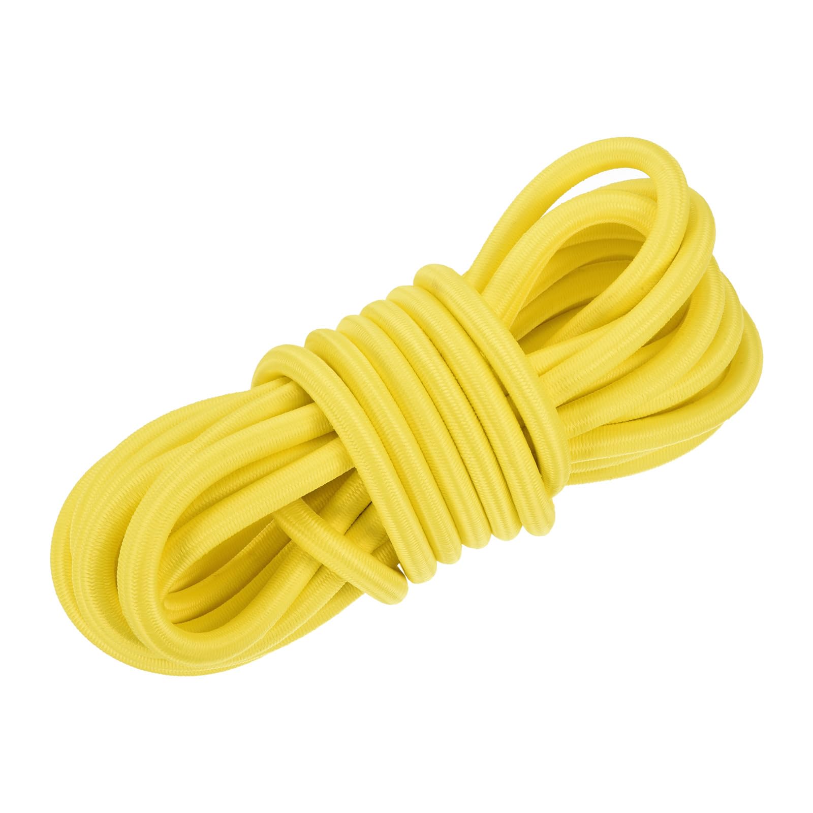 DMiotech 10mm Shock Cord, 7.6 M Yellow Bungee Cord Tent Pole Shock Cord Round Elastic Kayak Rope Stretch String Marine Grade Heavy Polyester for DIY Projects Tie Downs