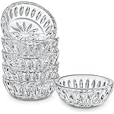 kanpura Mini Glass Bowls, Round Prep Bowl, Dishwasher Safe, Pinch Bowls for Dipping Spices Sauce, Stackable, 2 oz, Set of 6, (Clear)