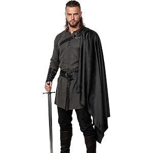 Joukavor Medieval Shoulder Cape Renaissance Half Cloak for Knight Cosplay | Velvet, Unisex, Halloween, LARP, Ren Faire, Celti