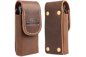 Topstache Leather Multitool Sheath - Multitool Holster for Belt - Belt Loop Multitool Pouch - Magnetic Closure Tool Pouch Case,