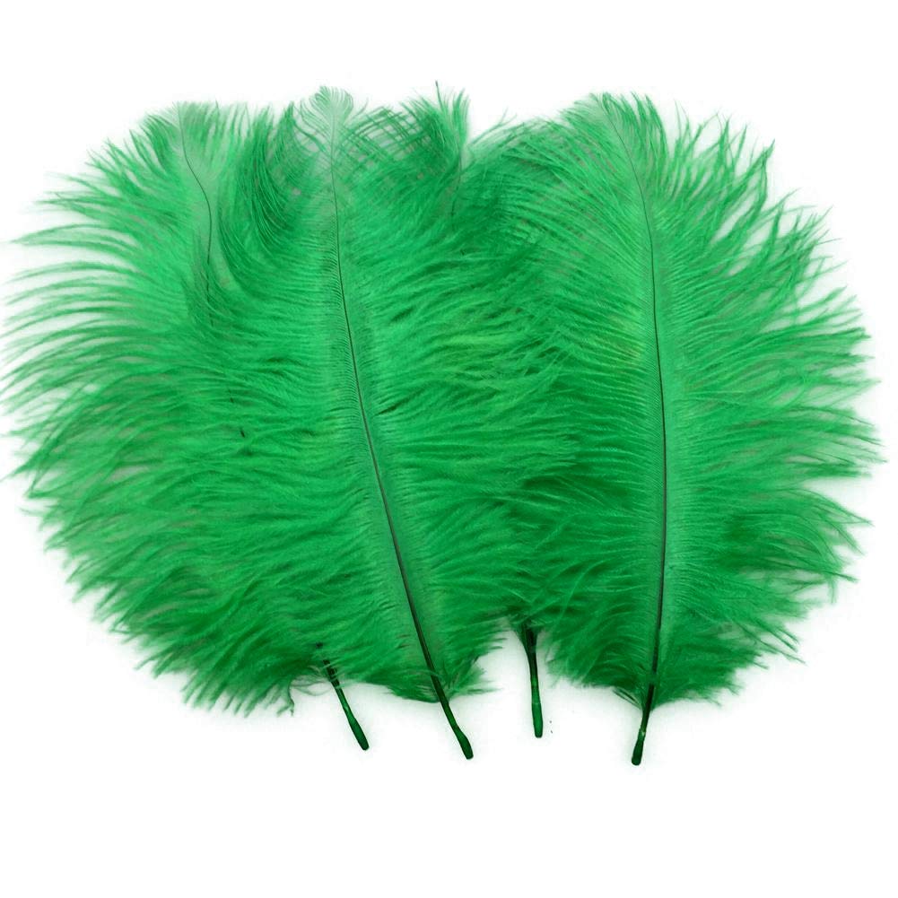 Sowder 20pcs Natural 10-12inch(25-30cm) Ostrich Feathers Plume for Wedding Centerpieces Home Decoration(Dark Green)