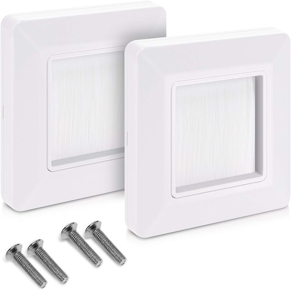 kwmobile Flush Brush Wall Plate 2x Single Gang White