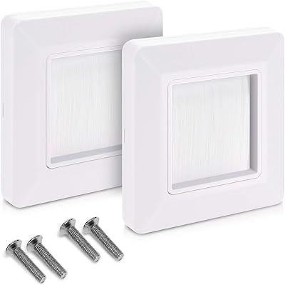kwmobile Flush Brush Wall Plate 2x Single Gang White