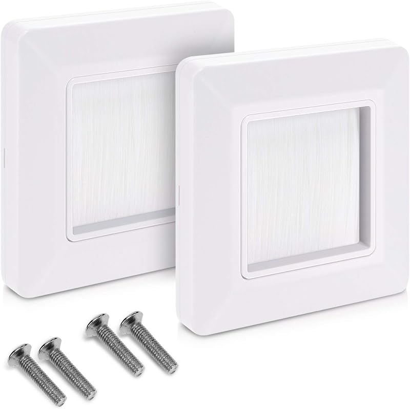 kwmobile Flush Brush Wall Plate 2x Single Gang White