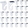 20 Pairs Drop Ceiling Hooks for Hanging T-Bars Ceiling Clips Right and Left White Ceiling Hanger T-Bar Track Clip Suspended Ceiling Hooks for School Classroom Office Decoration