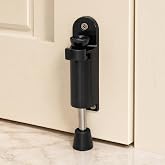 Elfhloo Kickdown Door Stopper, Foot-Operated, for Gaps Under 30mm, 1-Pack | Black, Screw-Mounted, Spring-Loaded Instant Release, Anti-Slip Rubber Base, for Inward-Swinging Interior Door