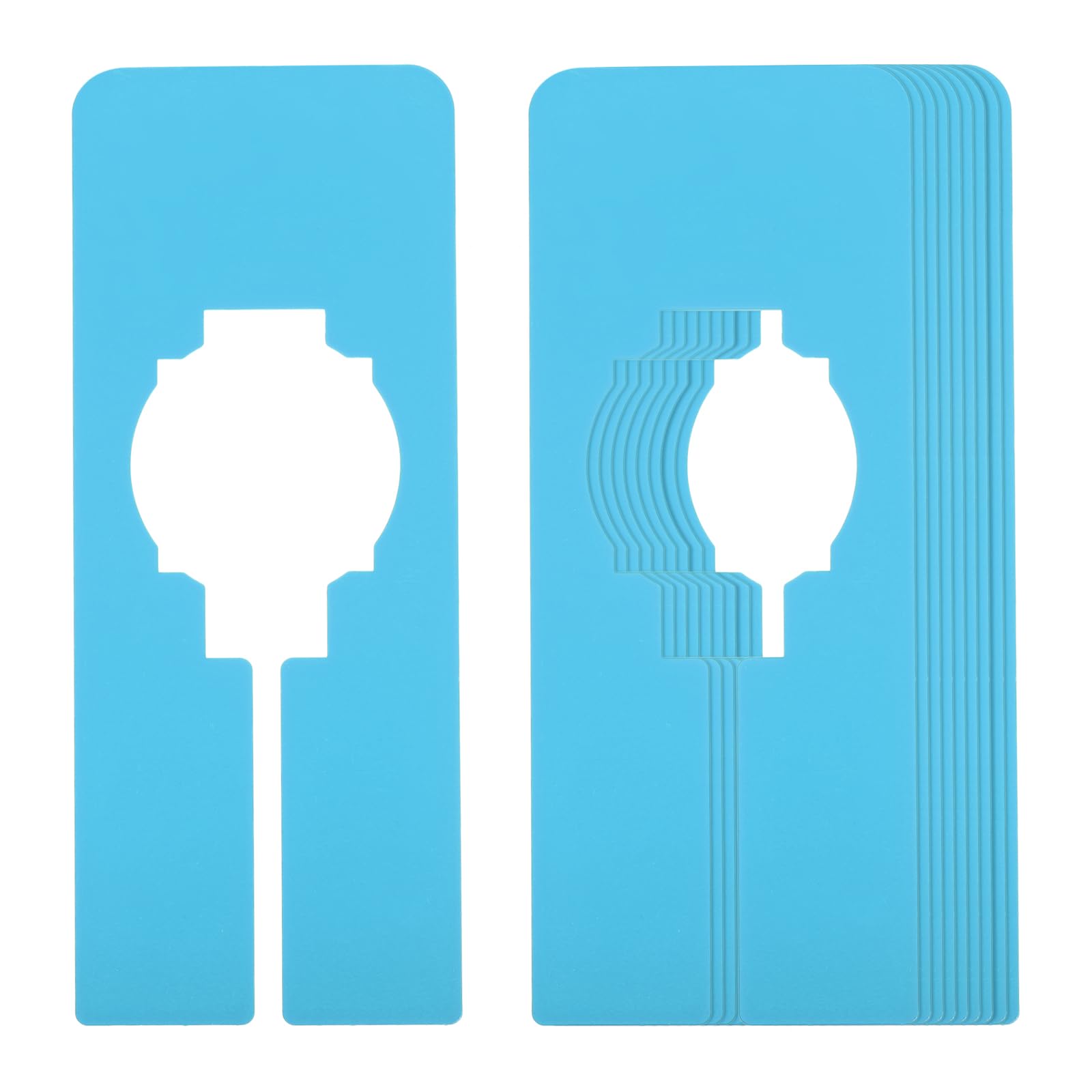 PATIKIL Clothes Dividers for Hanging Clothes, 10 Pack Rectangle Closet Clothing Rack Size Dividers Blank Labels Sorting Rectangular Separator for Closet, Blue