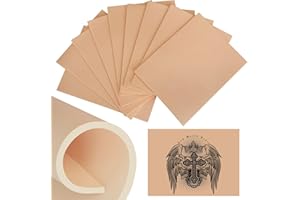 QEQANAZO 3mm Tattoo Practice Skins - 10-Pack Professional Thick Silicone Sheets (5.6"x7.5") - Realistic Tattoo Skin for Training, Perfect for Beginners & Artists - Durable Fake Skin for Machine Practice