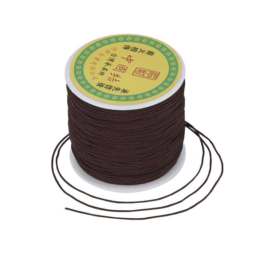 0.8mm Nylon Beading Thread Cord 100yards/roll Macrame Chinese Knotting Cord String for DIY Necklace Bracelet Craft Jewellery Making,CoconutBrown — image 1